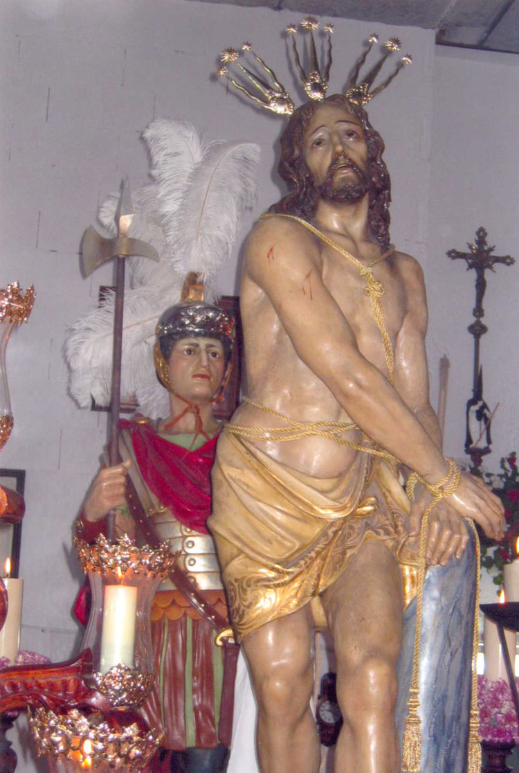 LA IMAGEN DEL SE�OR AMARRADO A LA COLUMNA EN PRIMER PLANO DONDE SE PUEDE OBSERVAR LA CALIDAD DE LA TALLA