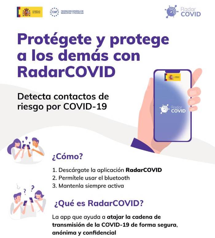 Recibe alertas de contactos de riesgo por COVID-19.