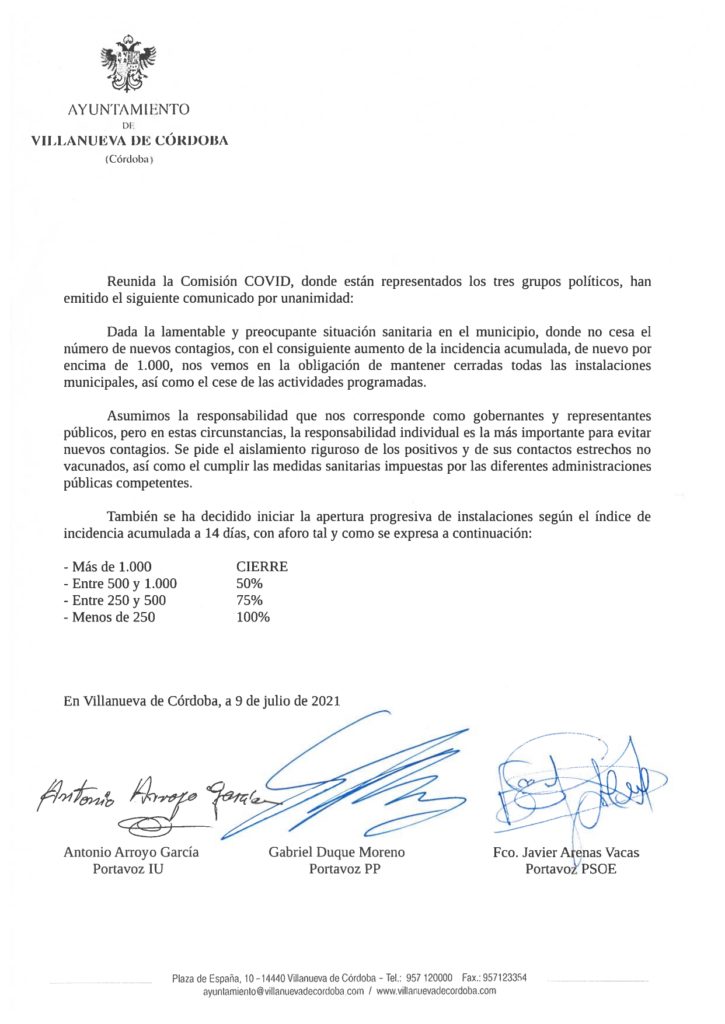 Acuerdo Comisión COVID 09-07-2021