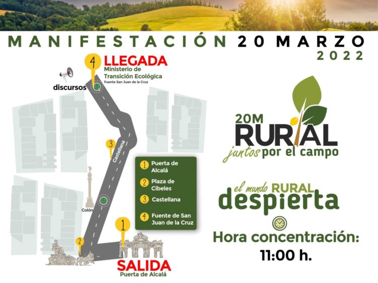 Manifestación en defensa del mundo rural y cinegético