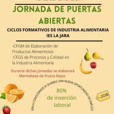 Jornada de Puertas Abiertas: Industria Alimentaria «IES La Jara»