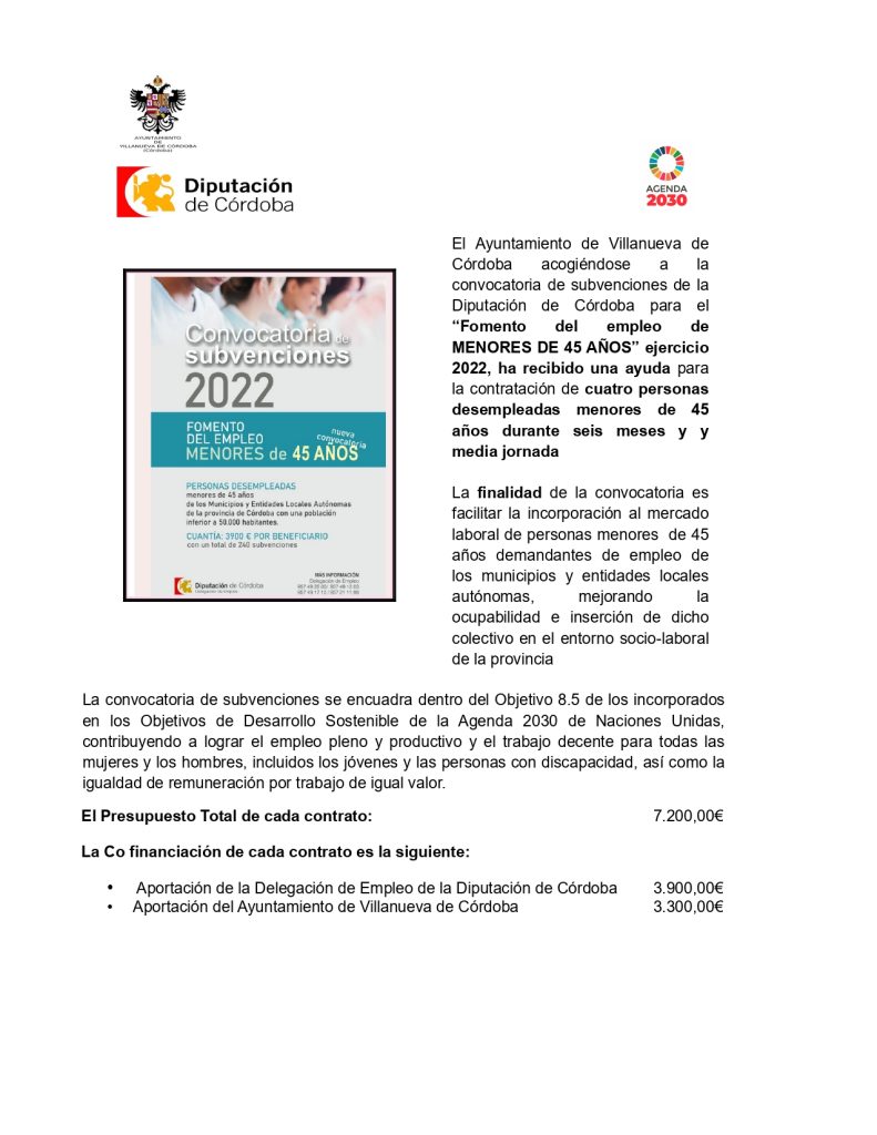 Fomento del empleo menores de 45 años 2022