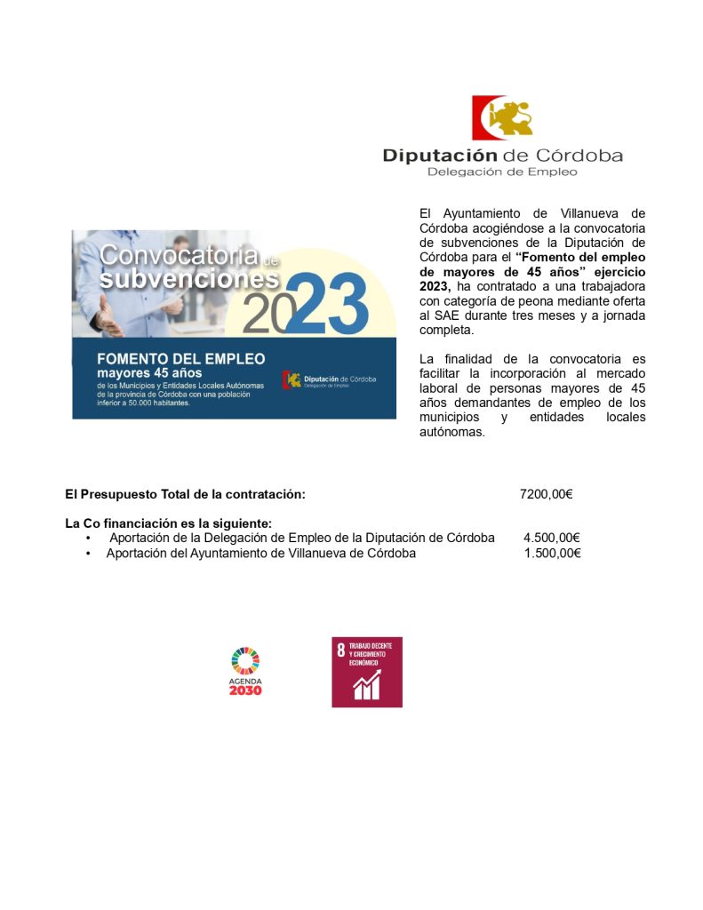 Programa Fomento del empleo mayores de 45 años 2023