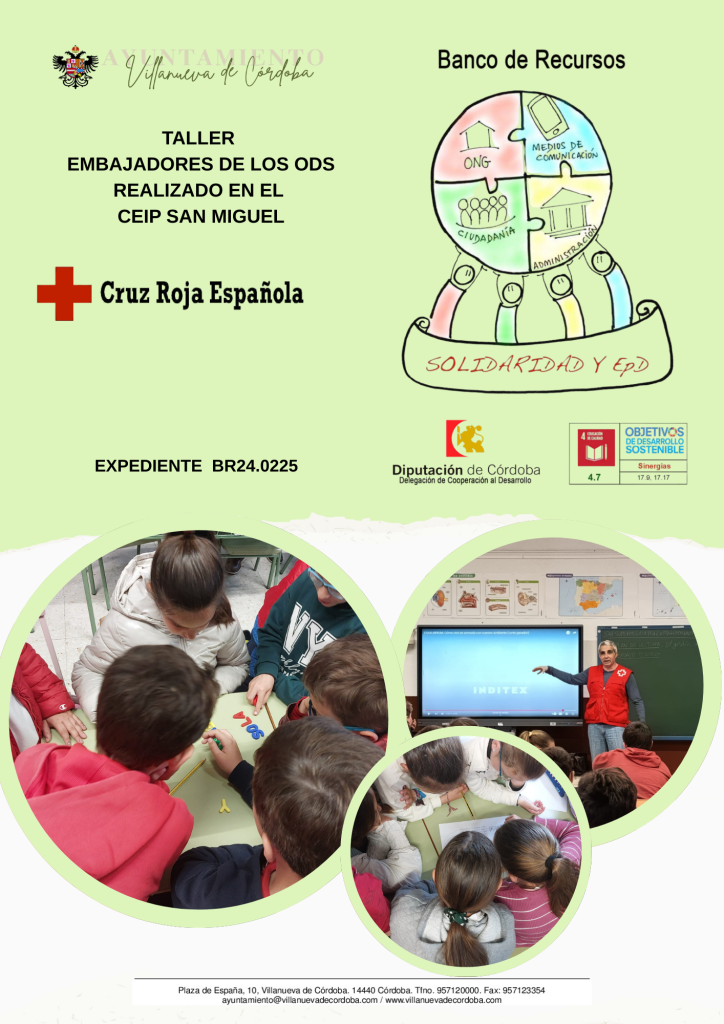 Taller realizado por Cruz Roja Española en el CEIP San Miguel «Embajadores de los ODS»