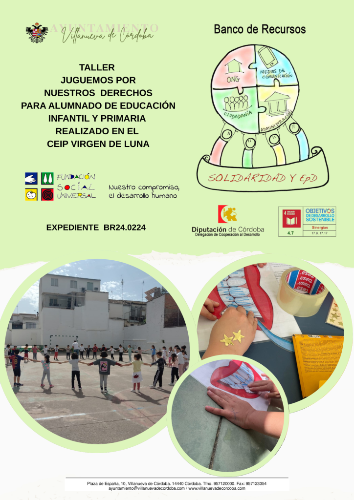 Taller Juguemos por nuestros Derechos impartido en el CEIP Virgen de Luna por la Fundación Social Universal
